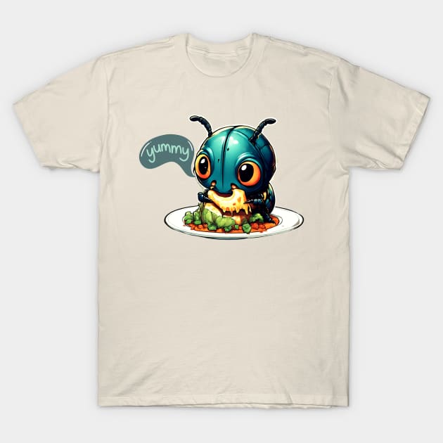 beetle eat on the plate T-Shirt by dodolanlaku